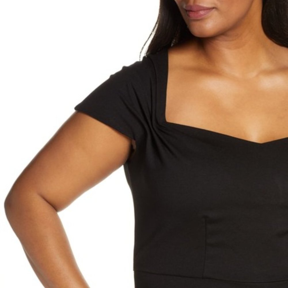 ELOQUII Black Ruffle Shoulder Dress Sz 16